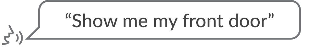 Speech bubble saying Show me my front door