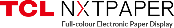 TCL NXTPAPER logo with 'Full-colour Electronic Paper Display' tagline